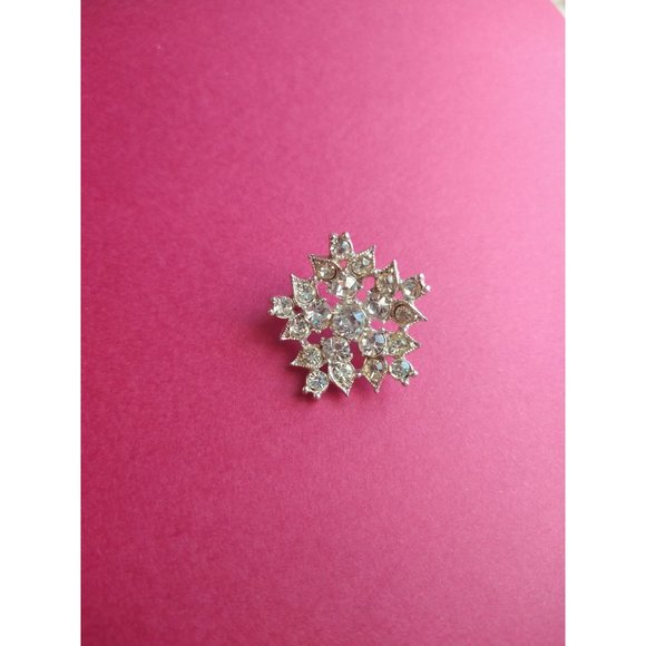 Bogoff Signed Rhinestone Brooch Silver Tone Star Snowflake - Picture 5 of 8